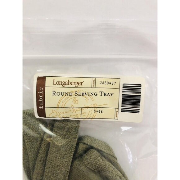 Longaberger Round Serving Tray Basket Liner in Sage Green New - Picture 3 of 3